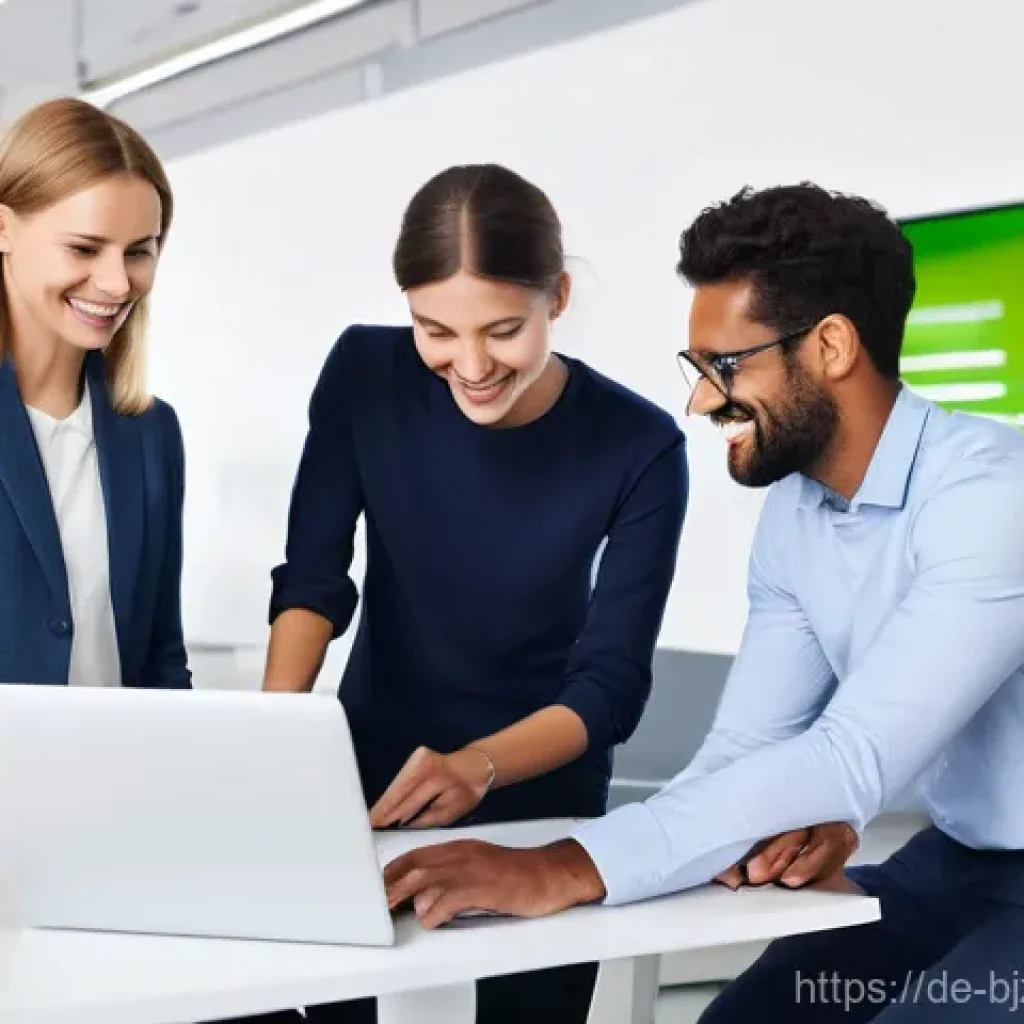 로우코스트 비즈니스 모델을 위한 경량화된 조직 구조 - **Prompt:** A vibrant, modern German office space, brightly lit and designed for collaboration. Dive...