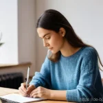 Home 15 로우코스트 비즈니스 모델의 실행 계획 수립하기 - **Prompt:** A thoughtful young woman, in her early 30s, with a warm and approachable expression, sit...