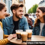 Home 12 로우코스트 비즈니스 모델을 위한 고객 세분화 전략 - **Scene 1 (Students):** A group of cheerful, stylish students (early 20s) in casual, trendy clothing...