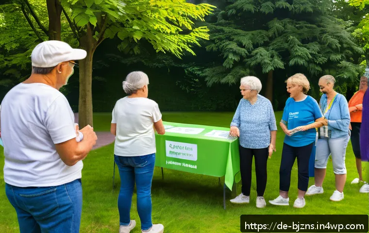 로우코스트 비즈니스 모델과 사회적 기업의 관계 - A vibrant community event in a German neighborhood park illustrating active local engagement for soc...